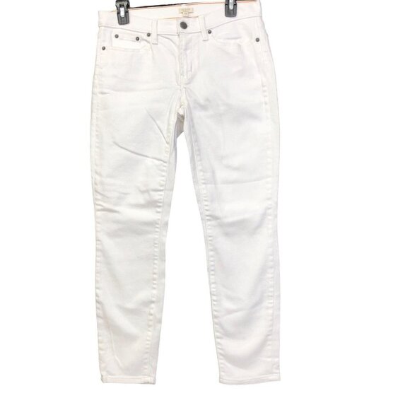 J CREW WHITE DENIM STRETCH skinny mid rise‎ JEANS size 28 - Picture 2 of 7